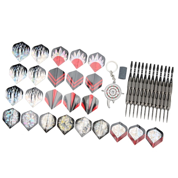 12-pack Dartset med rostfritt stålspetsar, anti-fall, för tävling och underhållning, perfekt för dartspelare