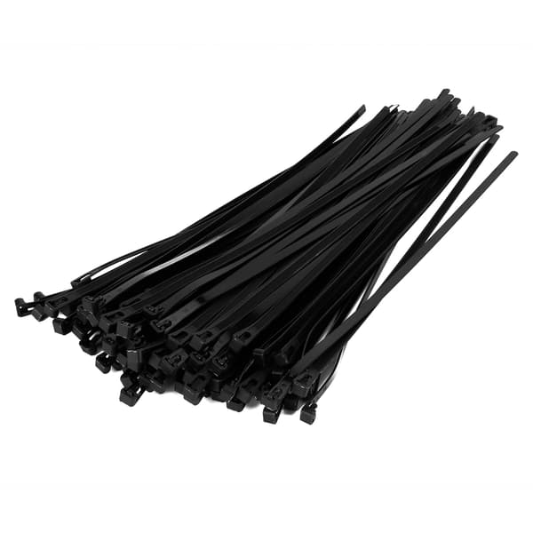 【NX】100 stk. kabelbindere Multifunktionsfastgørelse tykke tynde nylon lynlås tilbehør 8 x 400 sort