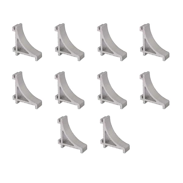 10 stycken krokar för hyllstöd i aluminiumlegering, silver, 2,3 cm, för kylskåp