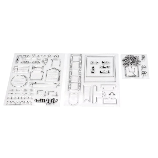 3 stk. klare stempler DIY Interessant Holdbar Gjenbrukbar TPR Materiale Transparent Utseende Preging Scrapbooking Verktøy