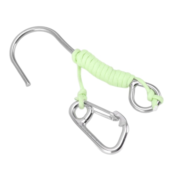 Dykke Enkeltkrok 316 Rustfritt Stål Anti-Tapt Revkrok med Lanyard Gløder i Mørket for Undervanns Dykking Grønn