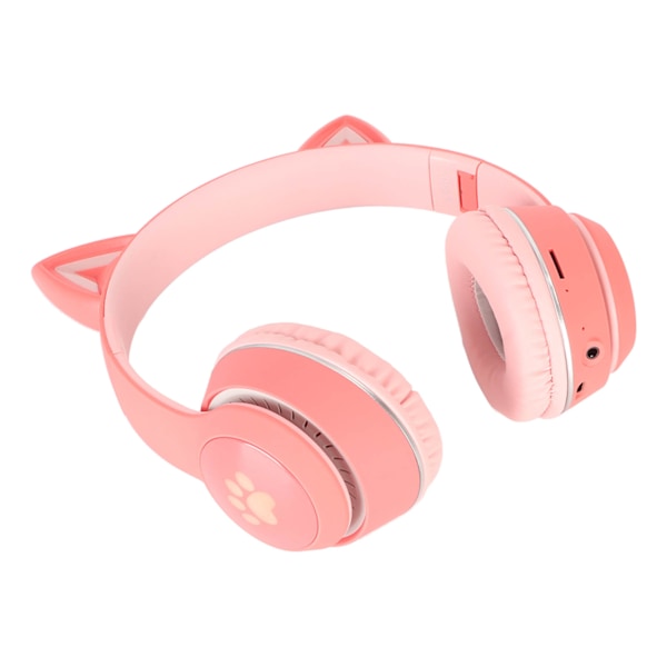 Cat Ear Kids Bluetooth-hörlurar Trådlöst Wired Mode hopfällbart Bluetooth-headset med LED-mikrofonljus och volymkontroll