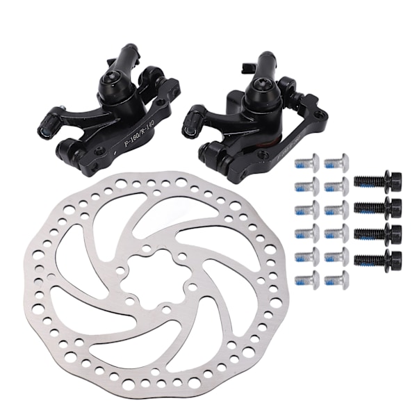 Mountainbike-skiva bromssats Mekanisk Fram Bakre Skiva Bromsok Clip Rotor Set