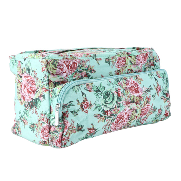 Stickväska Quadrate Green Print Mönster Organizer Lättvikts DIY virktillbehör för nybörjare vävare