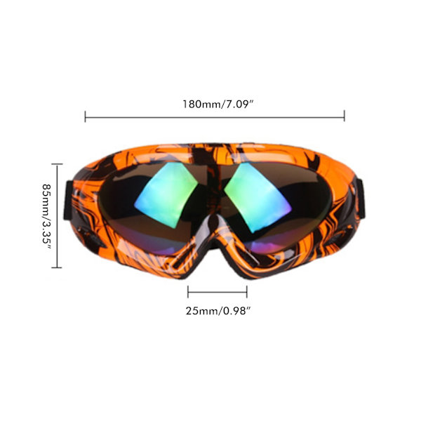 Farverige Skibriller til Voksne Børn Enkeltlags Professionelle Skibriller Snowboard Goggles Udendørs Cykling Motorcykel Skate Goggles