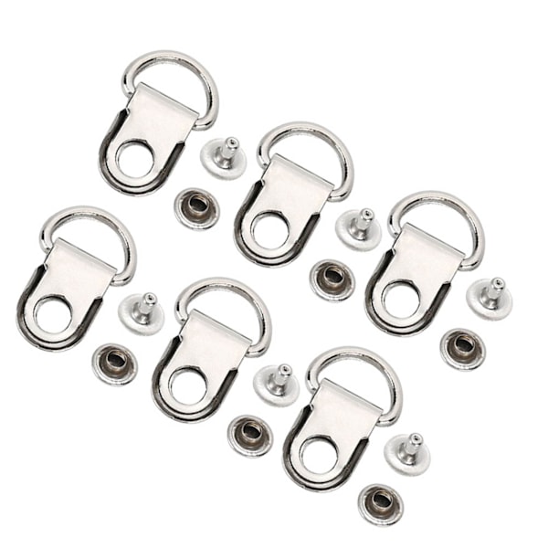 100 set Skosnörskrok DRing Eyelet Spänne Mässing Sko Läderväska DIY Nit Tool Silver 9x14mm