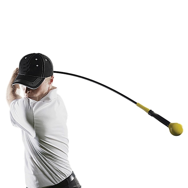 Golf Swing Trainer Hjelpemiddel Myk Stang Runt Hode Golfswing Treningshjelp for Nybegynnere Gul