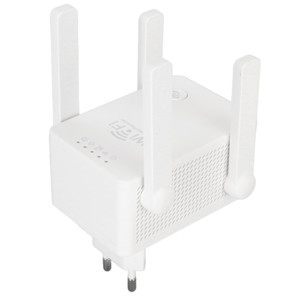 Internet Booster med 4 Antenner AP Router Relay Mode Indikatorlys Automatisk Parring WiFi Signalforstærker til Hjem 100‑240V EU Stik