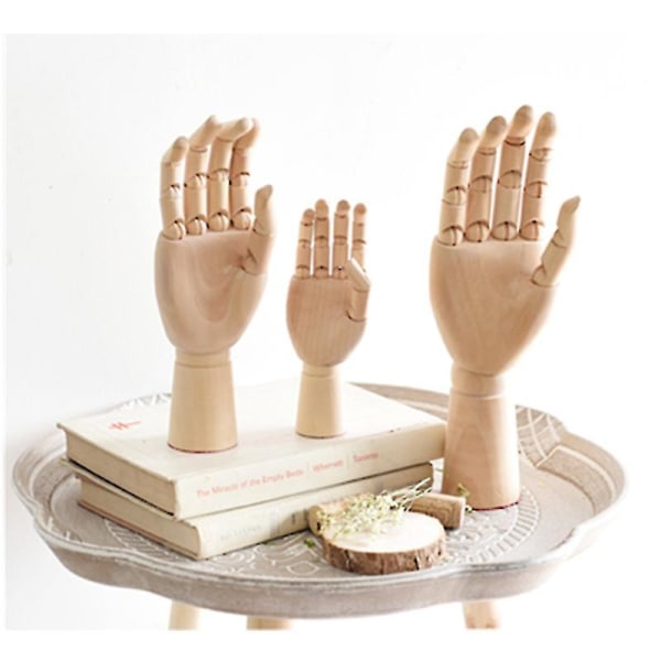 Tre Roterbar Joint Hand Model Miniatyrer Hjem Desktop Tre Hand Figurines Ornament S
