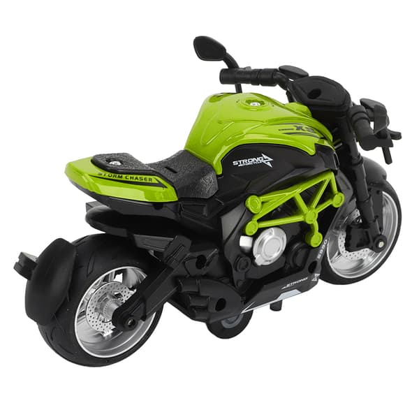 Alloy Motorcykel Model Høj Simulation Cool Lyd Lys Træk Tilbage Motorcykel Legetøj til Børn Grøn