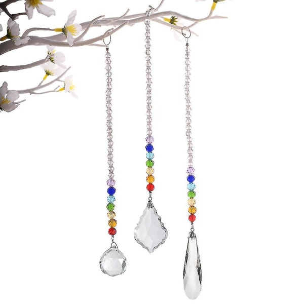 2 stk Krystallglasskule Prisme For Lysekrone Hage Vindu Rainbow Maker Chakra Hengende dekorasjon style1