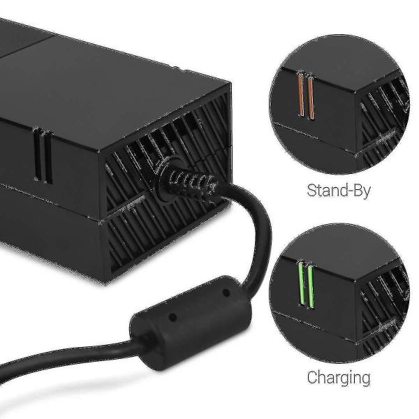 Xbox One Power Supply Brick, [uppgraderad version] Xbox AC Adapter Ersättningsladdare Nätsladd Kabel för Microsoft Xbox One, 100-240v Voltagewanan)