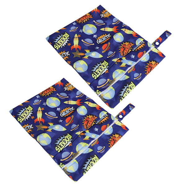 Vattentät våtväska Tvättbar förvaringstryckt Fashionabla dragkedjor med dubbla fickor Wet Dry Bag 11 X 15,7 tum