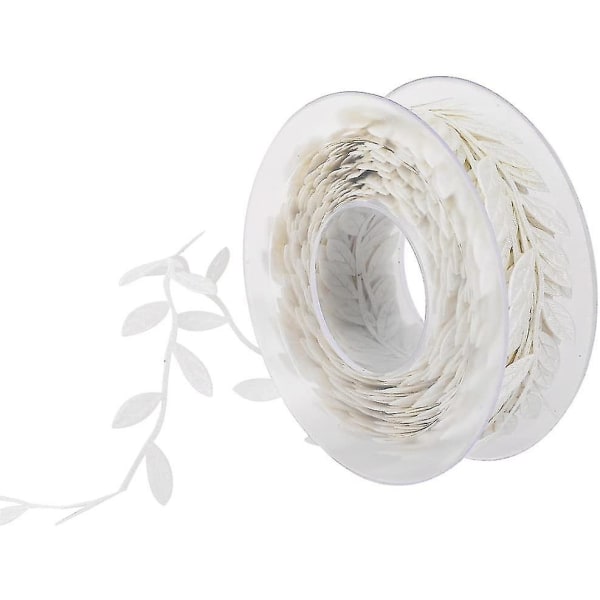 15 m Lace Edge Craft Leaf rottinki Garland Ribbon Tee itse lehti koristenauha (valkoinen) silver