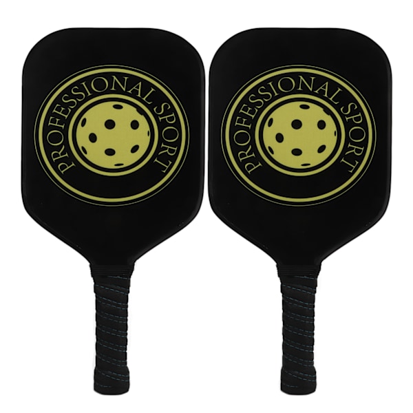 Pickleball Racket Set 2 Rackets 4 Bollar Lättvikts Kolfiber Pickleball Racket för Inomhus Utomhus Svart Gul