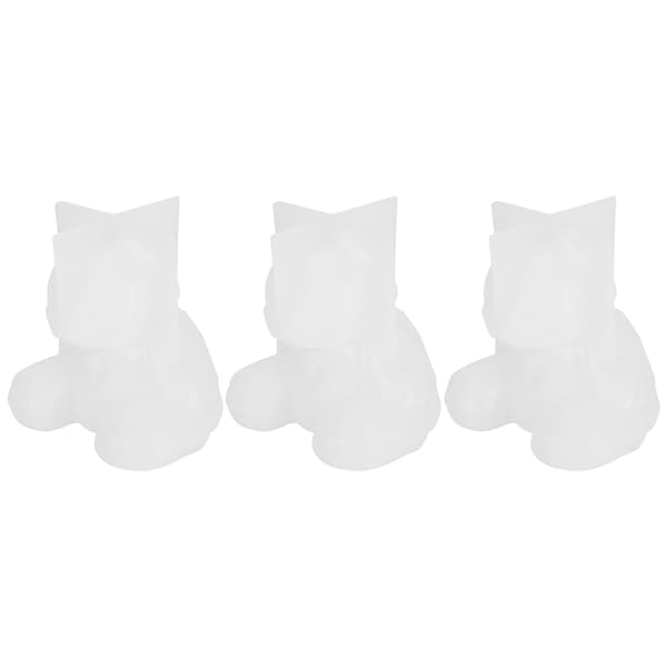 3 stk. Bjørneformet Resin Støbeforme 3D Epoxy Dyr Silikoneform til Dekoration