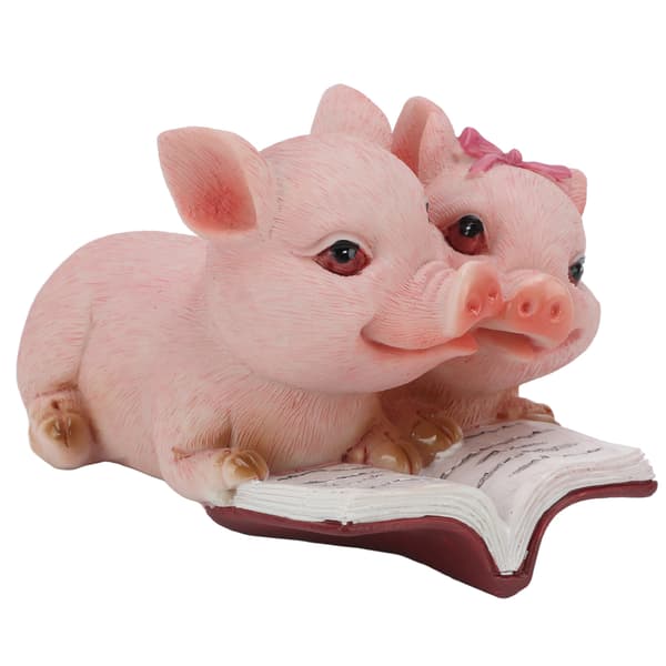 Grise-statue Harpiks materiale Håndmalet Sød gris parform Mikro dyrefigur Kompatibel med samlergave