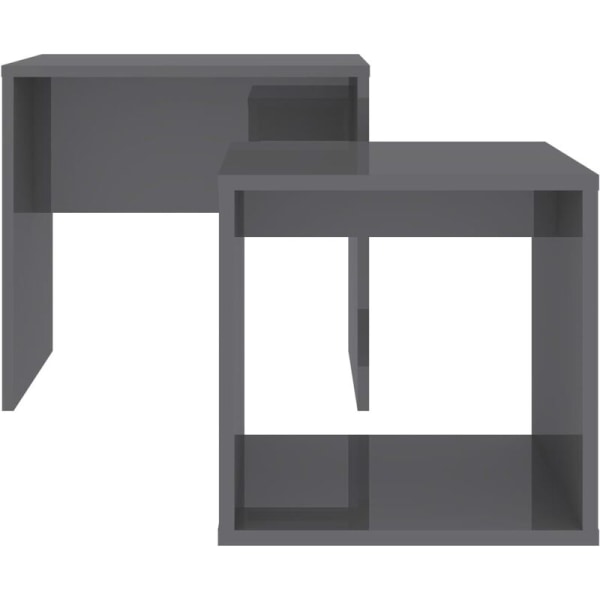 Sæt sofaborde Blank grå 48x30x45 cm Agglomere