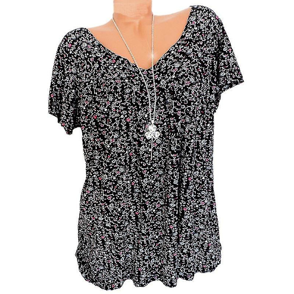 Sort XL Dame Kortærmet Lang Top