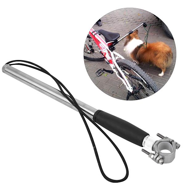 Rustfrit stål sort hundecykelkobling Rope Keeper Bike Exerciser med elastisk trækrem til hunde