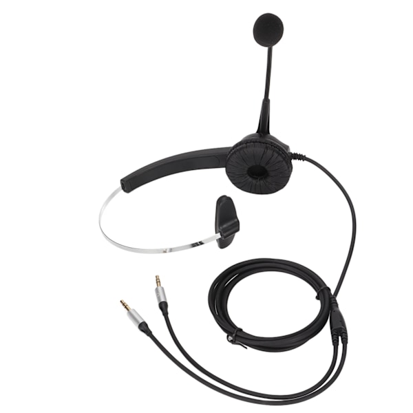 Call Center Headset Mono Noise Canceling Dubbel 3,5 mm plugg Computer On Ear-hörlurar för onlinekurser Call Centers