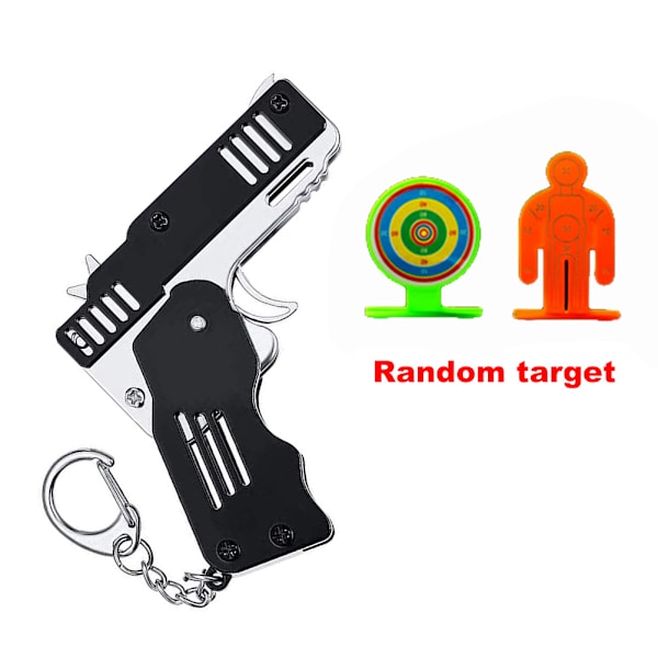 Mini Foldbar Gummibånd Legetøj Gummibånd Launcher Legetøj Nøglering Foldbar Håndlavet Legetøj til Voksne Børn