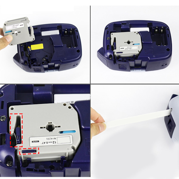 2 stk Label Maker Bånd 12mm Sort På Hvid Fast Klæbende Anti-Fald M K231 Termisk Etiket Bånd Udskiftning