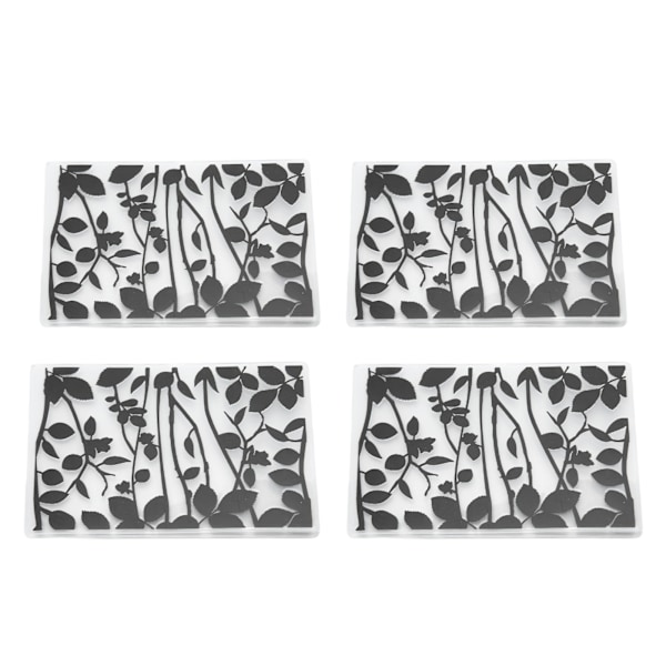 4 stk. pregefolder DIY lage dekorative teksturer plast pregede designmaler for håndverksprosjekter