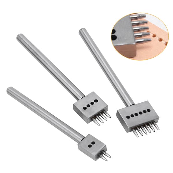 3 stk. stiftmejsel sølvværktøjsstål 2/4/6 stifter DIY håndlavet læderhulstanse (5 mm)