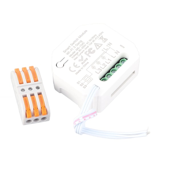 Smart Light Switch Module WiFi Home Light Switch Control 3 Gang Wireless Support Smart Speaker för Tuya