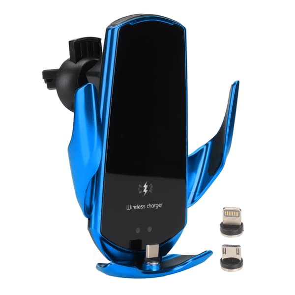 Smart Sensor Bil Trådløs Magnetisk Oplader Luftventil Mount Holder Q3 15W Mobiltelefon Hurtig Opladning Blå