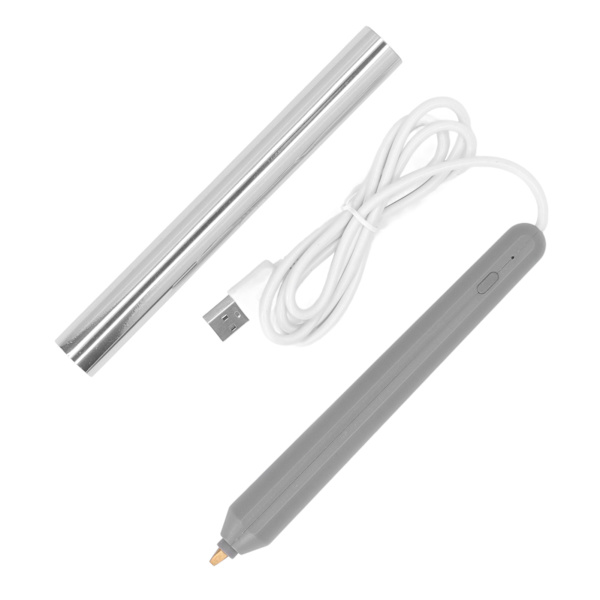Hot Folie Penna USB Värme Folie Stämpling Prägling Penna ABS Crafting Tool för Ritning Skriva Silver Färg