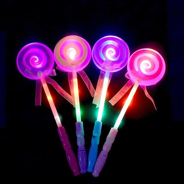 Dragon Glow Stick Spinning Lolli Wand set , jossa on 5 valaistusta juhliin lapsille ja aikuisille Valoava pyörivä tuulimylly värikäs