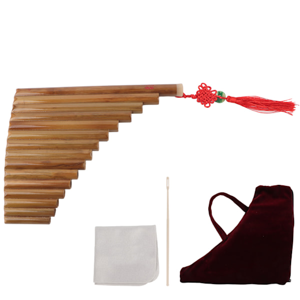 Panflöjt Naturlig Bambu 15 Pipes G Tone Pans Pipe Traditionellt kinesiskt musikinstrument