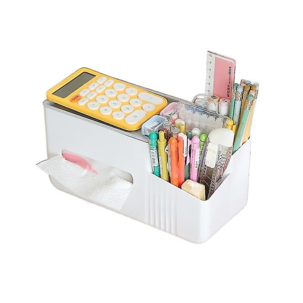 Hjem Desktop Tissue Organizer Multifunktionel fjernbetjening Opbevaringsboks Papir Storage Organizer