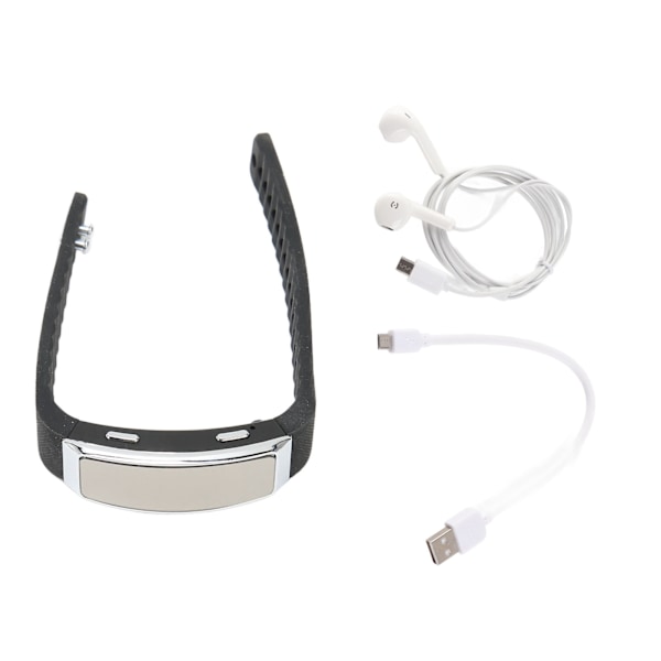Diktafonklocka HD Brusreducering Röstaktiverad Uppladdningsbar Musikspelare Diktafon Armband för Klassmöte Svart 32GB