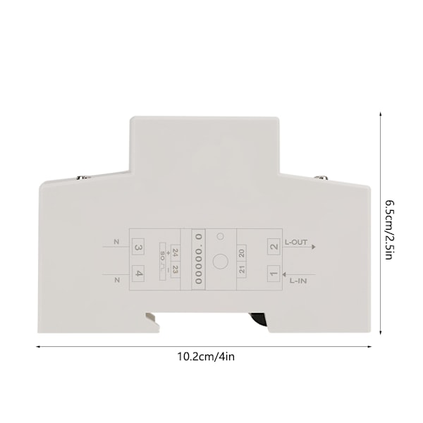 220V 10(40)A Digital 1-fas 2-leder 2P DIN-skinne Elmåler Elektronisk KWh-måler