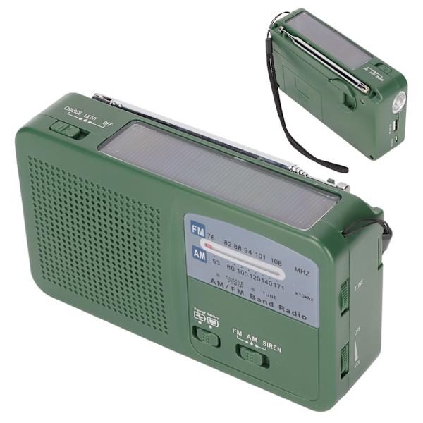 Solar handvev ficklampa Radio 1LED multifunktionell bärbar nödradio ficklampa