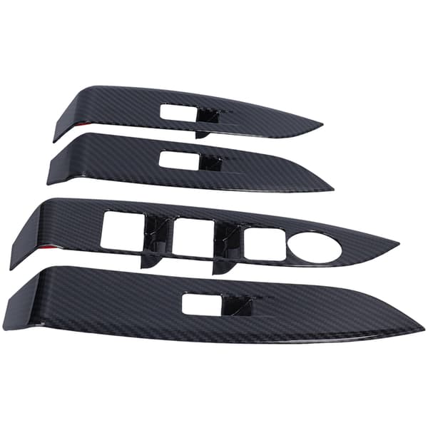 4 STK Vindusbryterpaneldeksel Karbonfibererstatning for Mazda CX‑3 CX3 2016‑2021