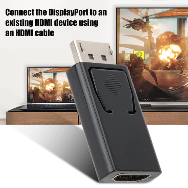 【NX】DP Han til HDMI Hun Adapter Konverter til PC Bærbar HDTV Sort Display Port Interface