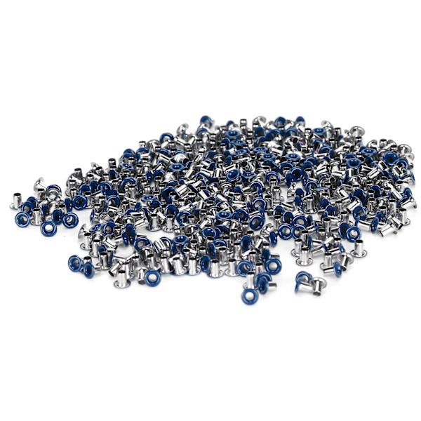 500 st Mässingsöglor 2 mm inre hål Färgglada genomföringar Kit för kläder Skor Väska DIY Crafts Mörkblå