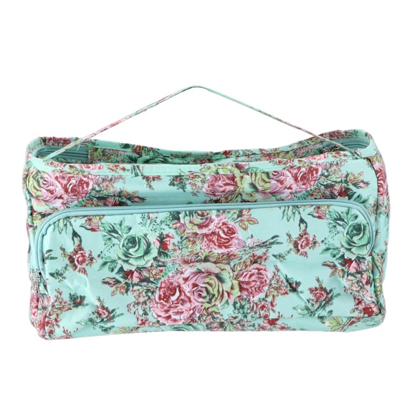 Stickväska Quadrate Green Print Mönster Organizer Lättvikts DIY virktillbehör för nybörjare vävare