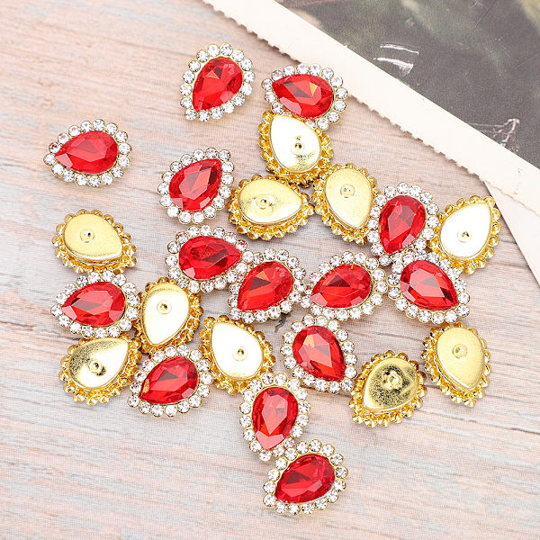 100 STK 10 MM DIY sy på droppform strass Flatback Crystal ädelstenar för kläder Klädsel Klänning
