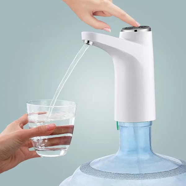 【NX】Elektrisk vattenflaskpump Smart trådlös vattendispenser Automatisk dricksvattenpump med fat Vit 03