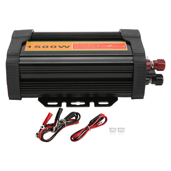 Svart 1500W Power Inverter Modifierad Sine Wave Car Inverter DC 12V till AC 220-240V omvandlare för nödsituationer