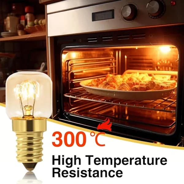 10-pack Dimmable E14 Oven Bulb, Edison E14 T22, Withstands up to 300 Degrees, 2700K Warm White, 160LM, AC 220V