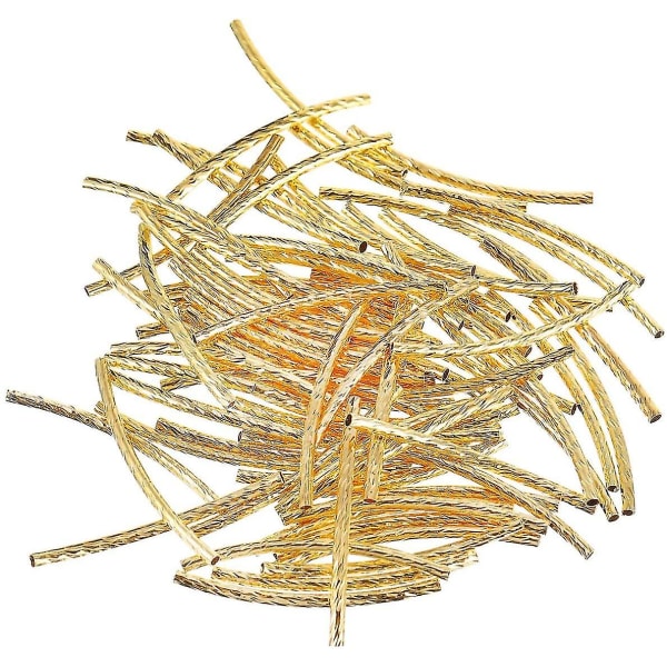 200 kpl 2 väriä kuparikaiverrettu kaareva putki nuudelivälike löysä Gold