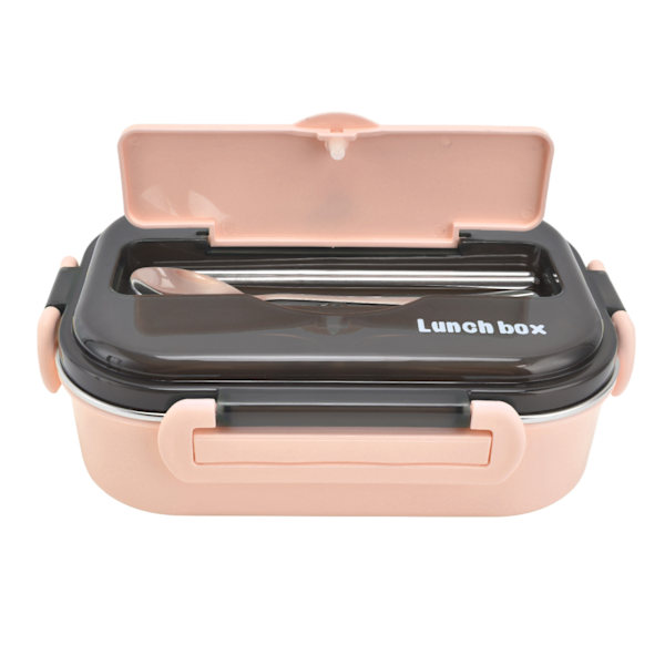 Lounasrasia 1000ml Kaksi lokeroa Turvallinen Kestävä Hyvä tiivistysominaisuus Kannettava Bento Box Pink