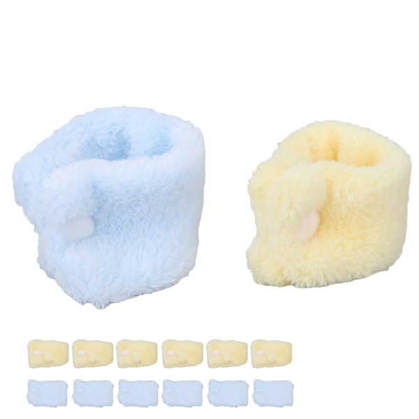 12 st värmefria hårrullare Coral Fleece Skadefri DIY-verktyg Bule Gul för att sova nattetid