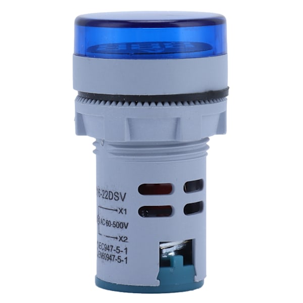 AD16-22FSV rund form digital spänningssignalindikator Spänningsmätarindikator 60~500V ACBlue